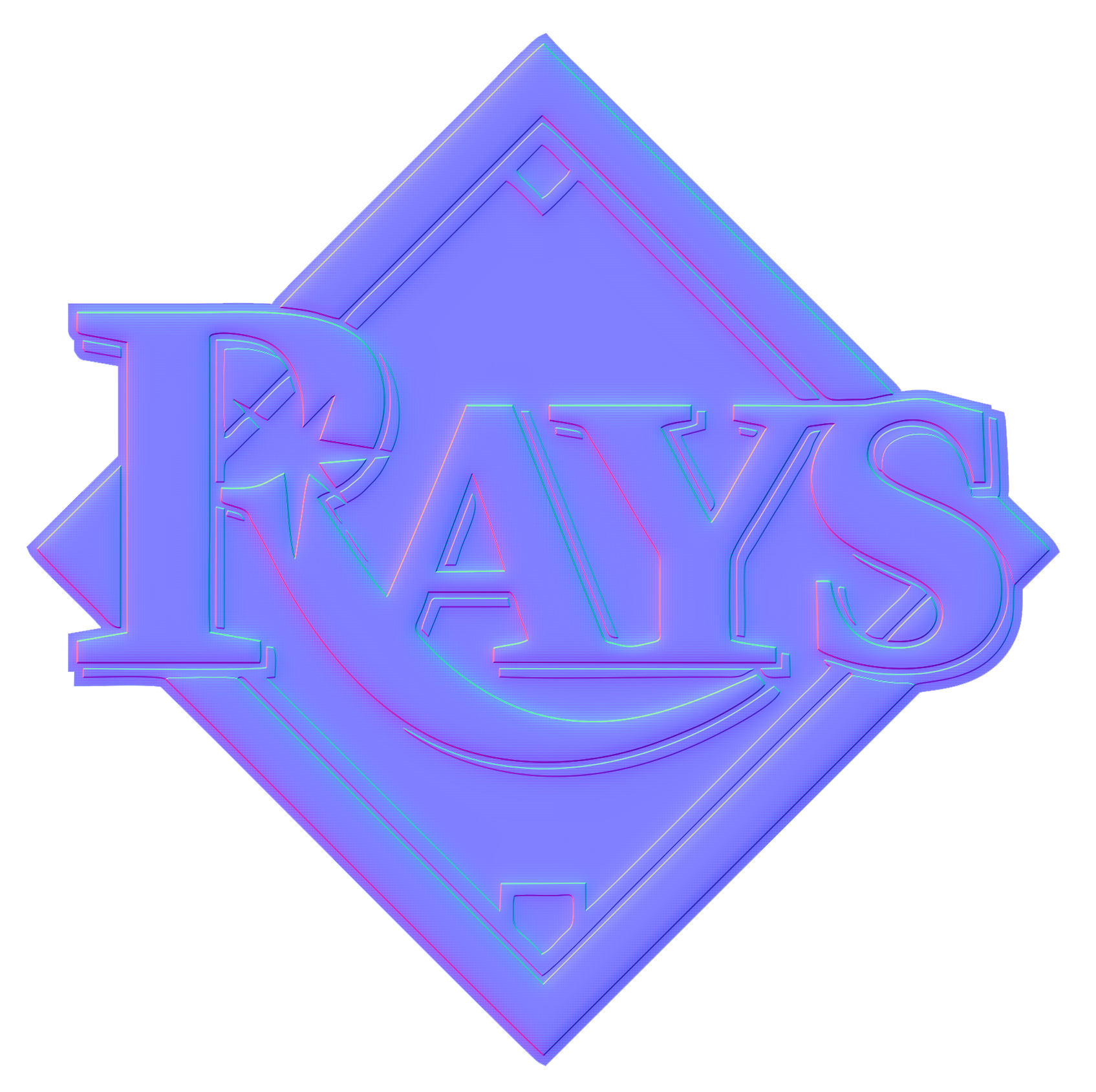 Tampa Bay Rays Colorful Embossed Logo iron on paper